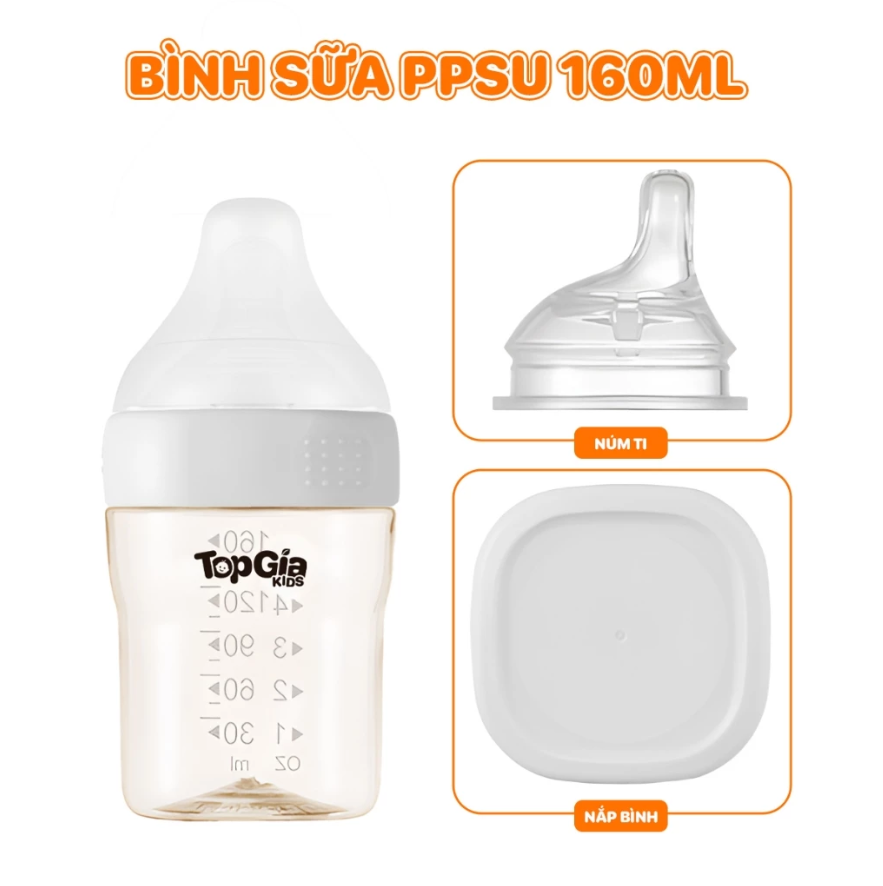 Bình sữa PPSU TopgiaKids cho bé 160ml/270ml