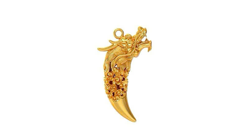 Mặt Dây Chuyền Long Nha Vàng Bọc Bạc