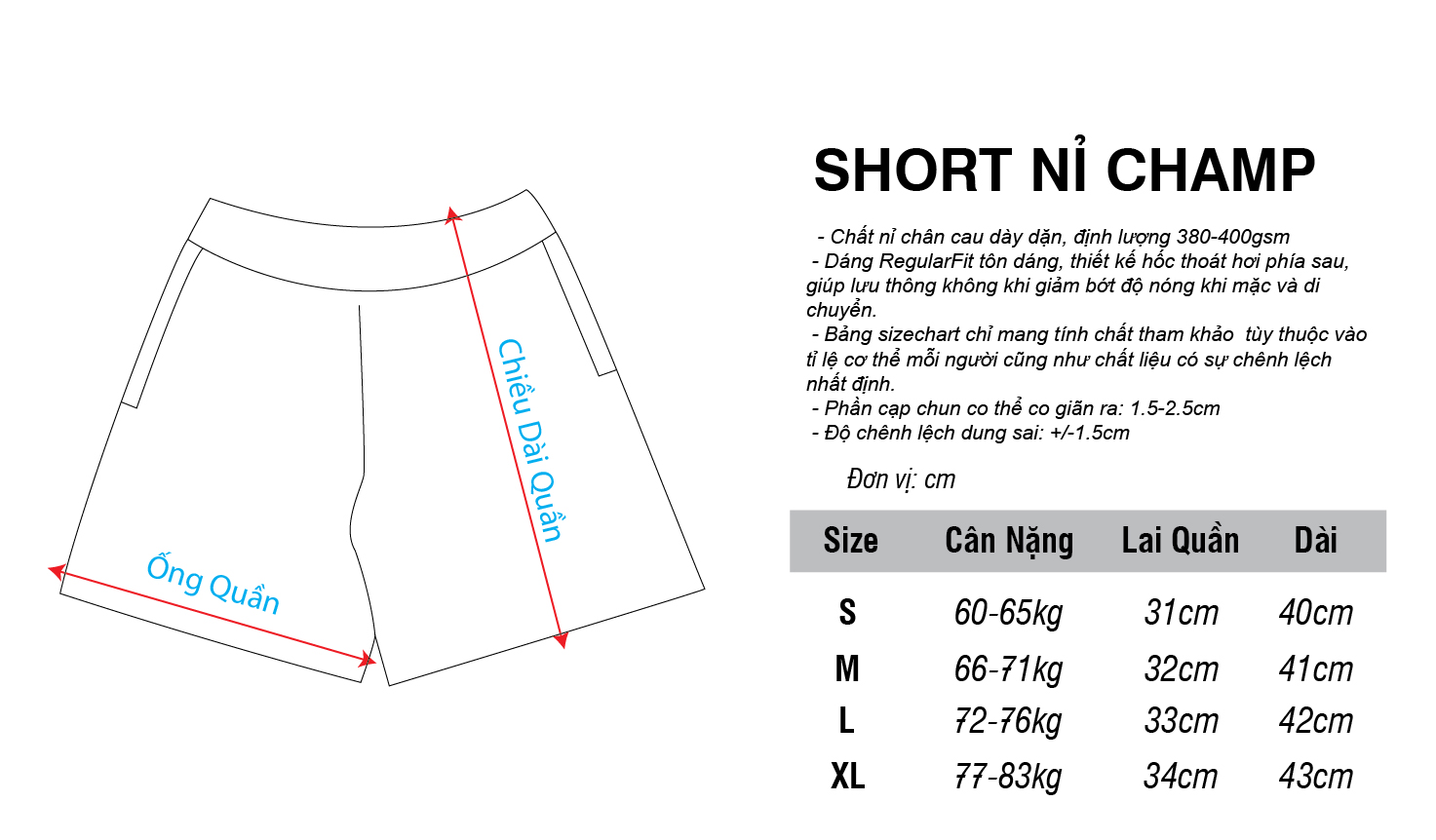 Quần Short Champ 2026