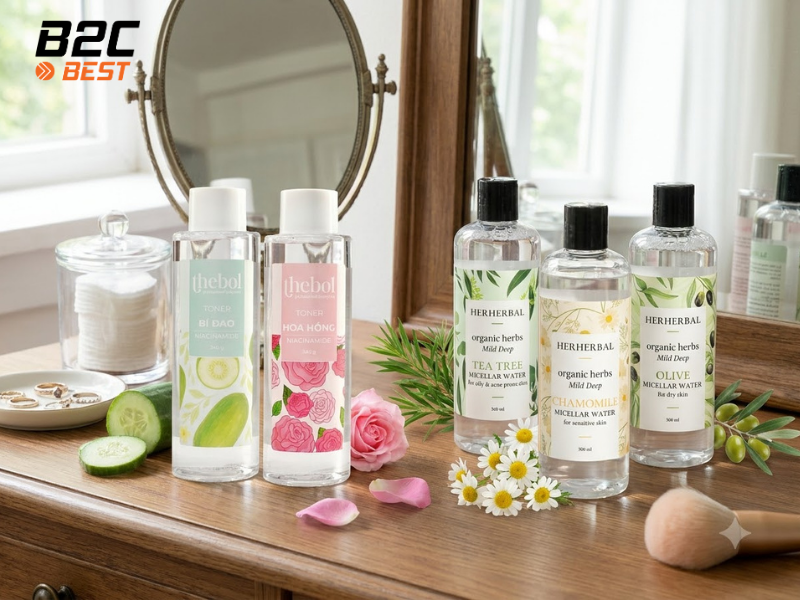 Review 5 loại nước tẩy trang dược liệu lành tính được yêu thích tại B2C BEST