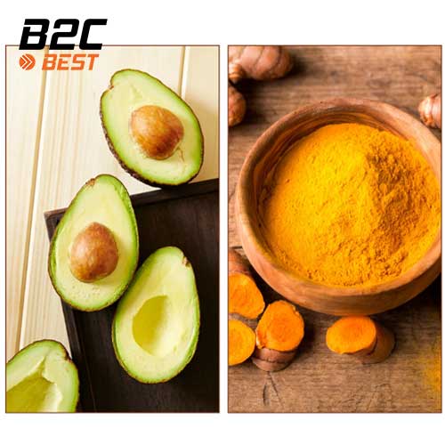 mặt nạ bơ và tinh bột nghệ 