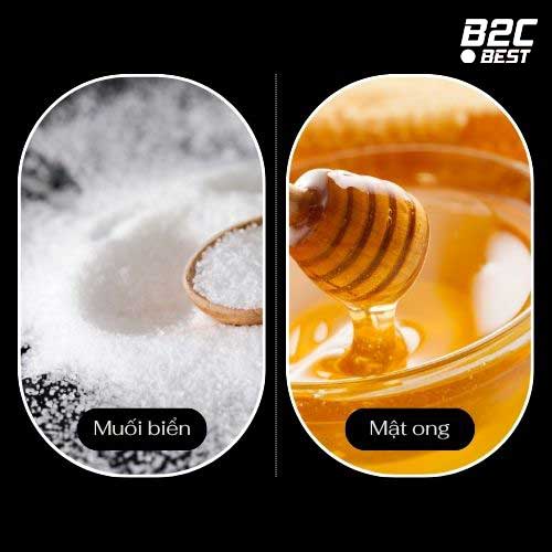 tẩy da chết bằng muối biển và mật ong