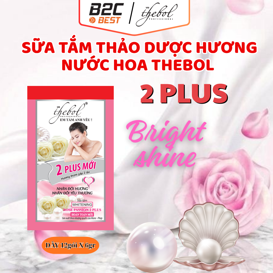 SỮA TẮM THẢO DƯỢC THEBOL 2 PLUS ( DÂY 12 GÓI X 6GR)