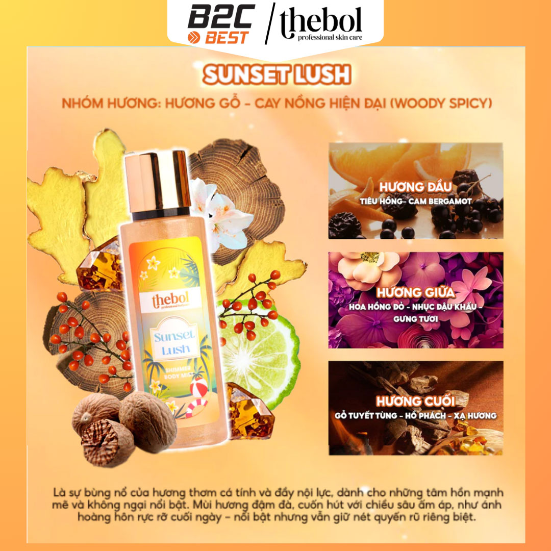 BODY MIST SUNSET LUSH 250ML - NỒNG NÀN, CÁ TÍNH, QUYẾN RŨ