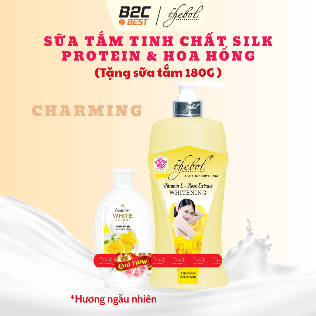 THEBOL - SỮA TẮM TINH CHẤT SILK PROTEIN & HOA HỒNG
