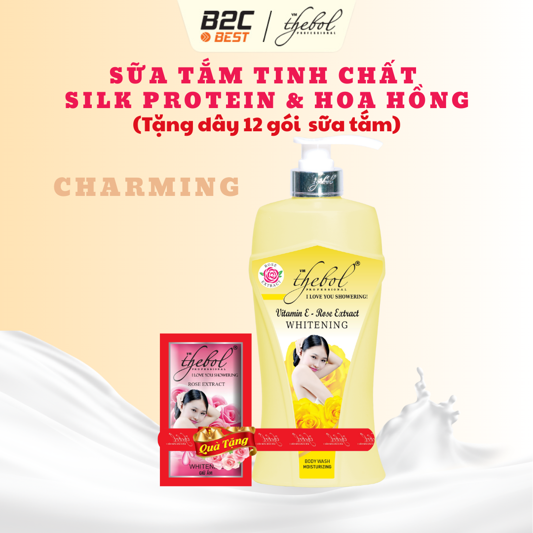 THEBOL - SỮA TẮM TINH CHẤT SILK PROTEIN & HOA HỒNG