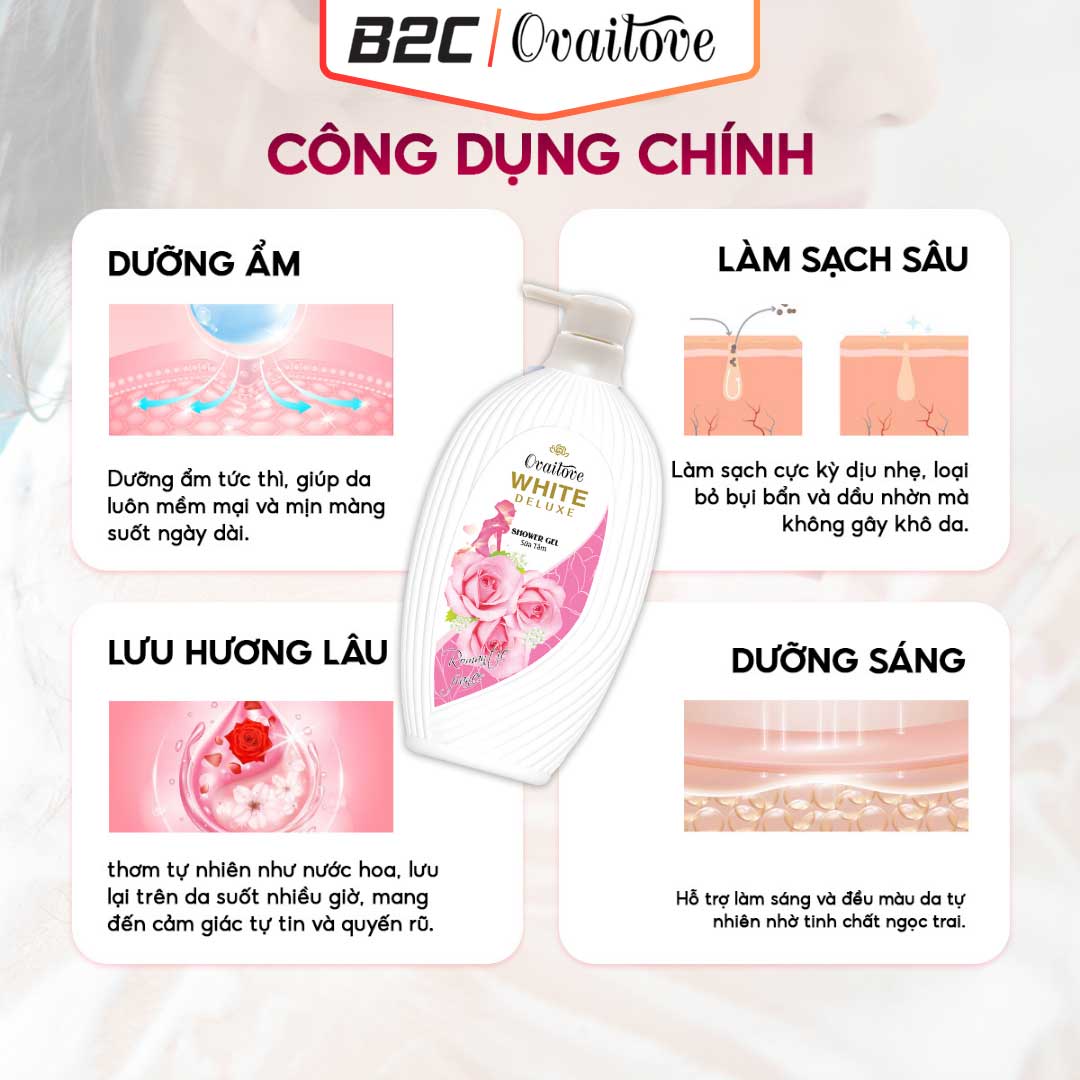 COMBO 2 SỮA TẮM CHIẾT XUẤT NƯỚC HOA CHARMING (650G) - OVAILOVE