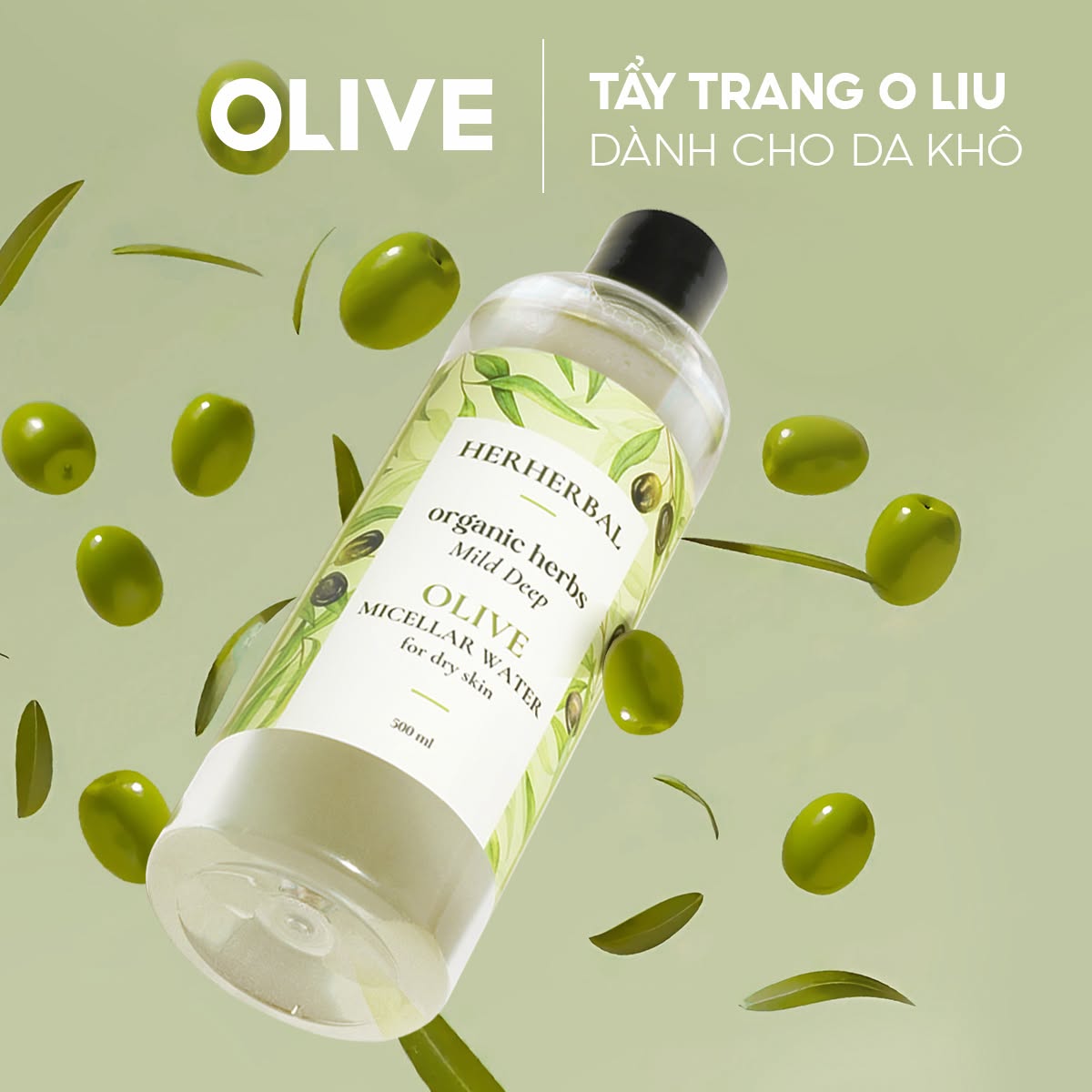 NƯỚC TẨY TRANG OLIVE HERHERBAL500ML – DA KHÔ