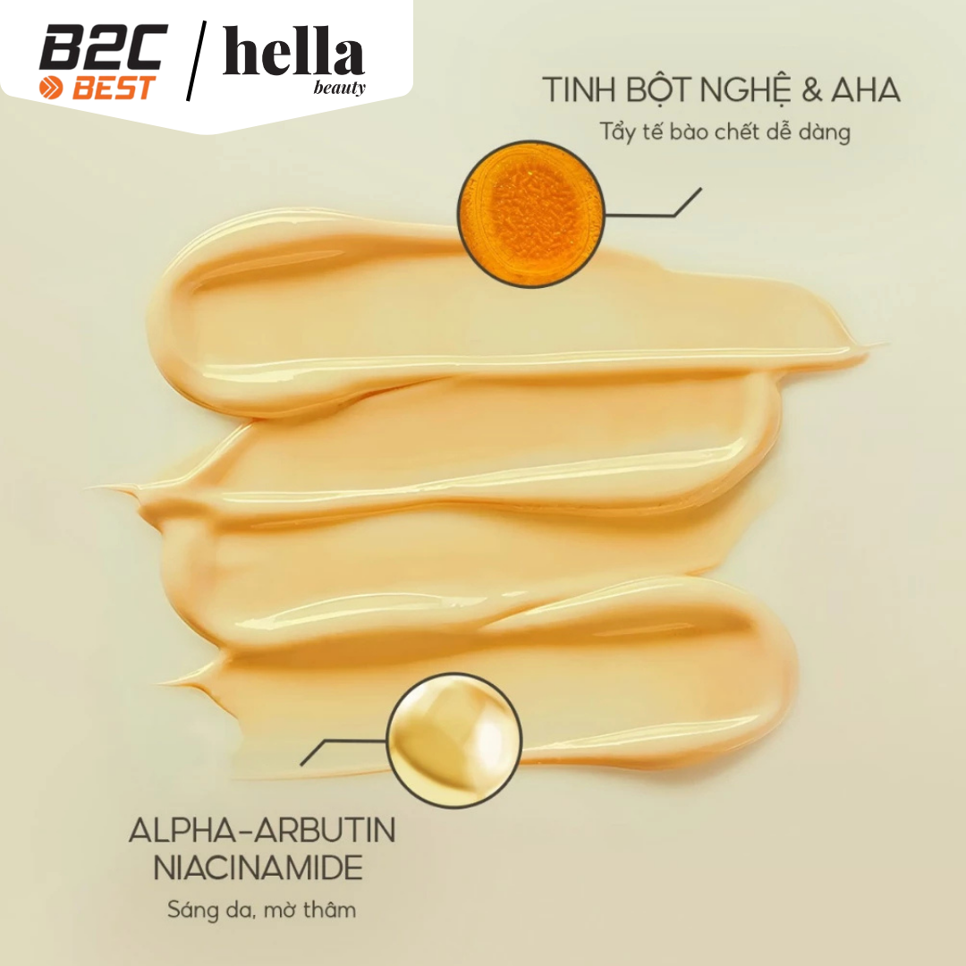 MẶT NẠ NGHỆ DƯỠNG TRẮNG GIẢM THÂM HELLA BEAUTY – 100% TINH CHẤT NGHỆ