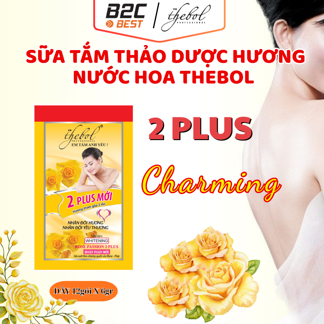 SỮA TẮM THẢO DƯỢC THEBOL 2 PLUS ( DÂY 12 GÓI X 6GR)