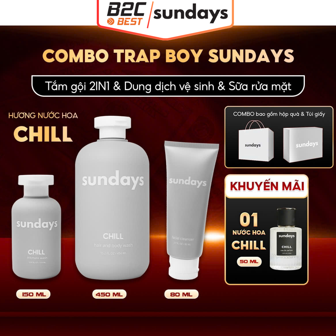 COMBO TRAP BOY SUNDAYS – SET QUÀ TẶNG NAM GIỚI TOÀN DIỆN