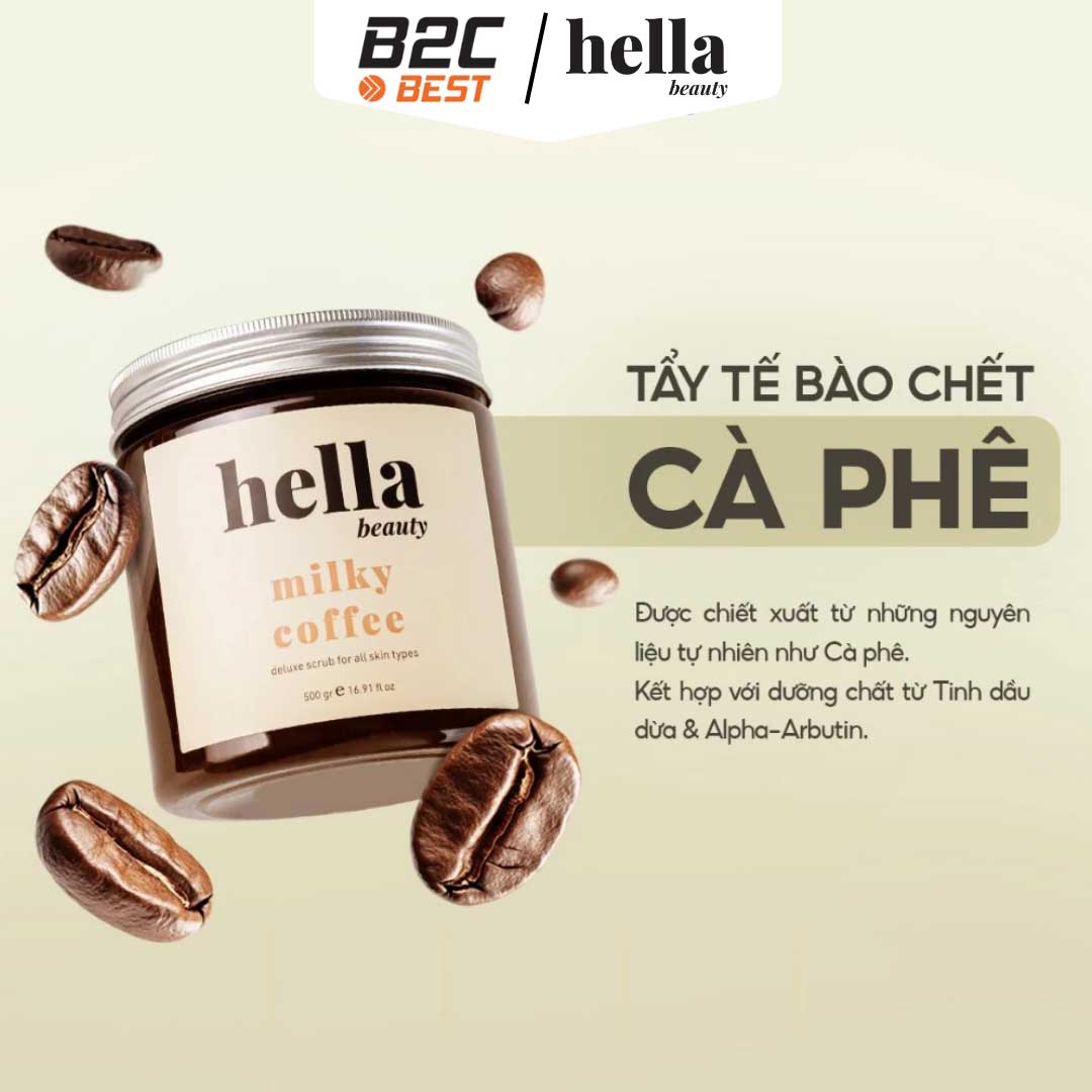 HELLA BEAUTY – TẨY TẾ BÀO DA CHẾT BODY CÀ PHÊ 400gr