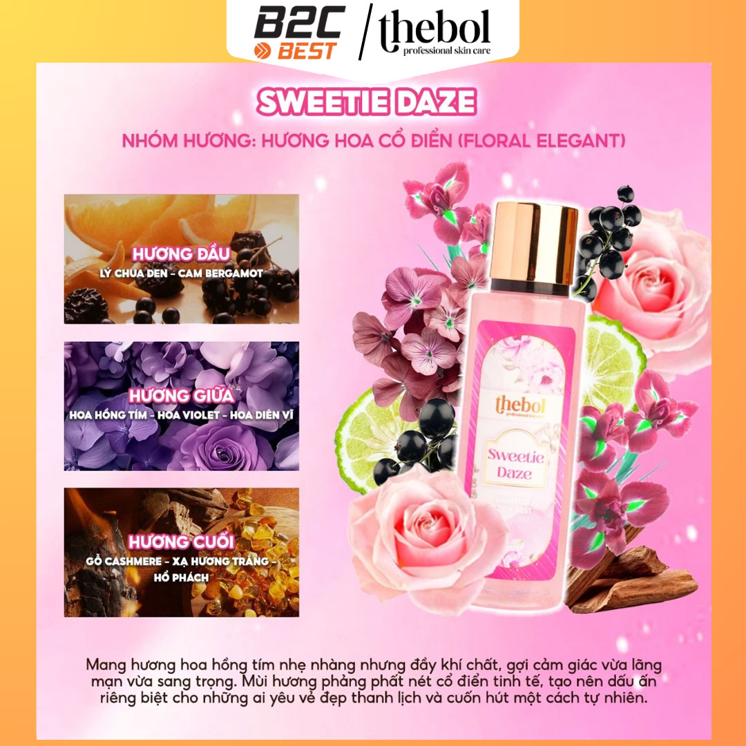 BODY MIST SWEETIE DAZE 250ML – NGỌT NGÀO, THANH LỊCH, NỮ TÍNH