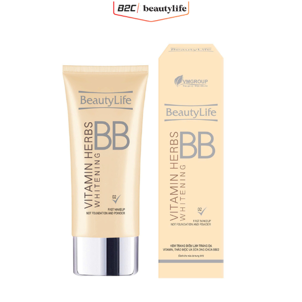Kem trang điểm làm trắng da vitamin, thảo mộc và sữa ong chúa bb02 50gr - Beautylife