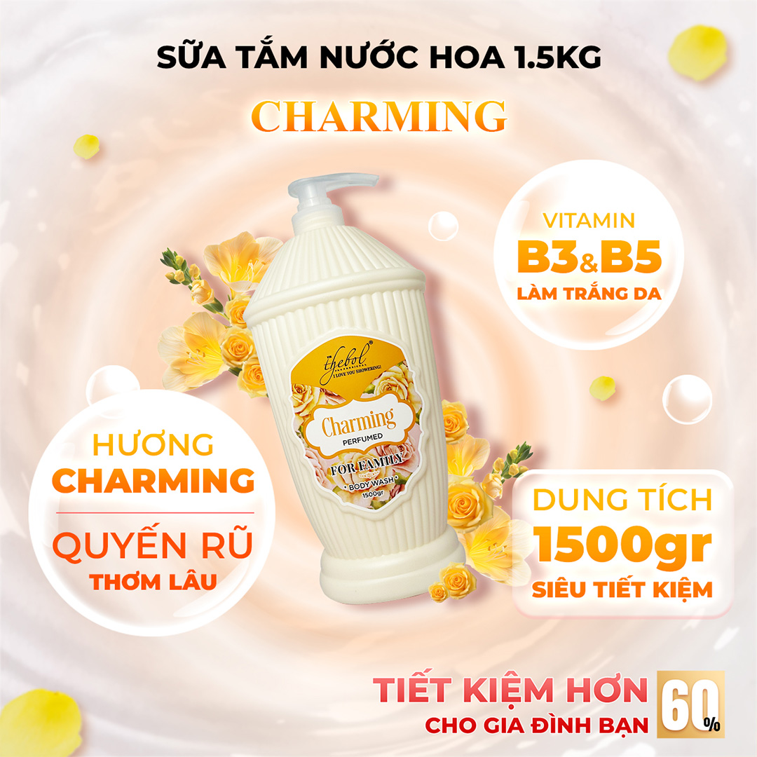 THEBOL - SỮA TẮM HƯƠNG NƯỚC HOA CHARMING 1.5KG – QUYẾN RŨ, CUỐN HÚT