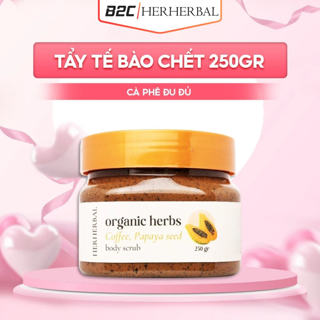 TẨY DA CHẾT CÀ PHÊ HẠT ĐU ĐỦ HERHERBAL 250G