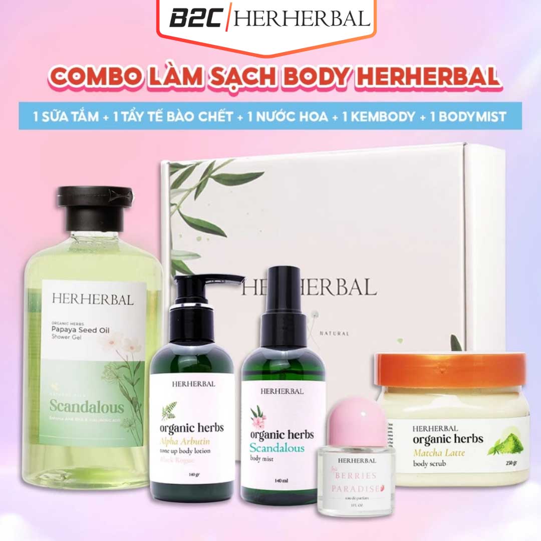 HỘP QUÀ HERHERBAL – SET QUÀ CHĂM SÓC CƠ THỂ CAO CẤP