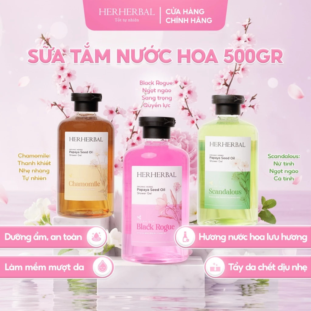 SỮA TẮM NƯỚC HOA HERHERBAL 500ML – BLACK ROGUE