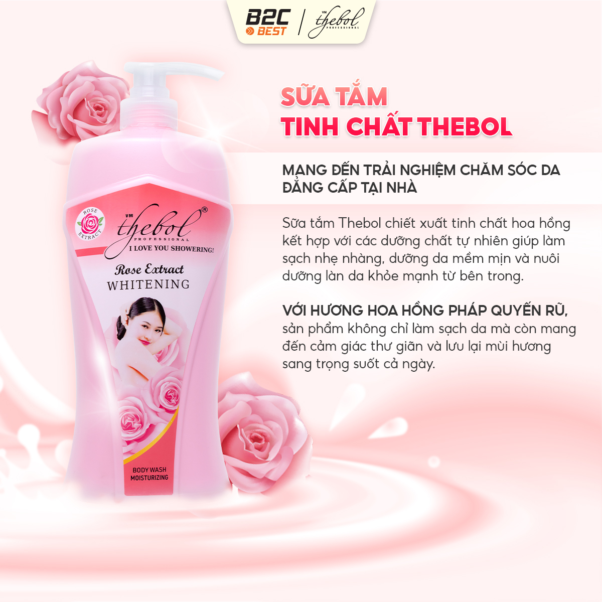 THEBOL - SỮA TẮM TINH CHẤT HOA HỒNG THEBOL