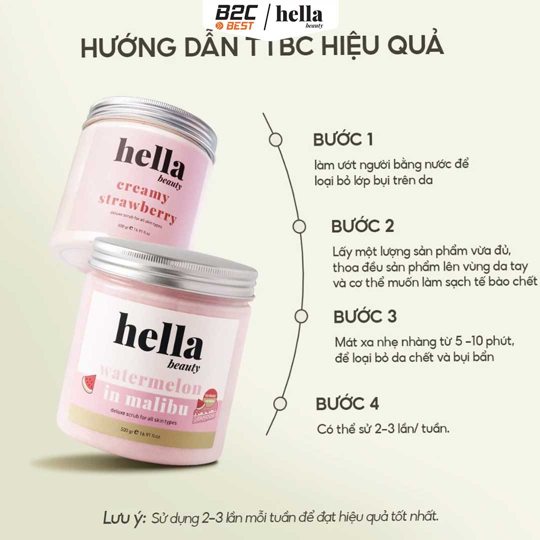 HELLA BEAUTY – TẨY TẾ BÀO DA CHẾT ĐẬU ĐỎ & BƠ