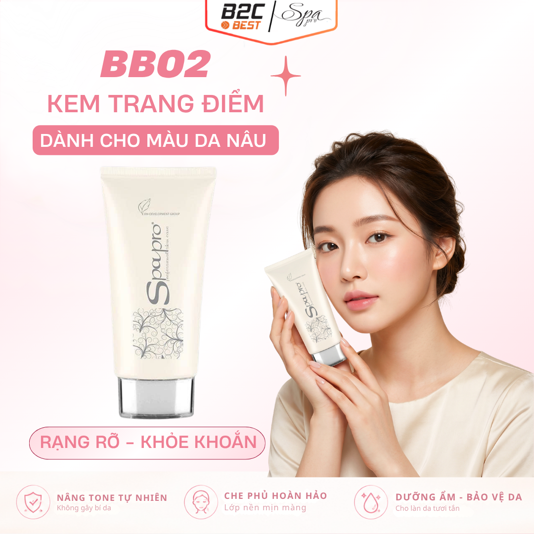 Kem trang điểm làm trắng da vitamin thảo mộc bb02 40gr-  Spapro