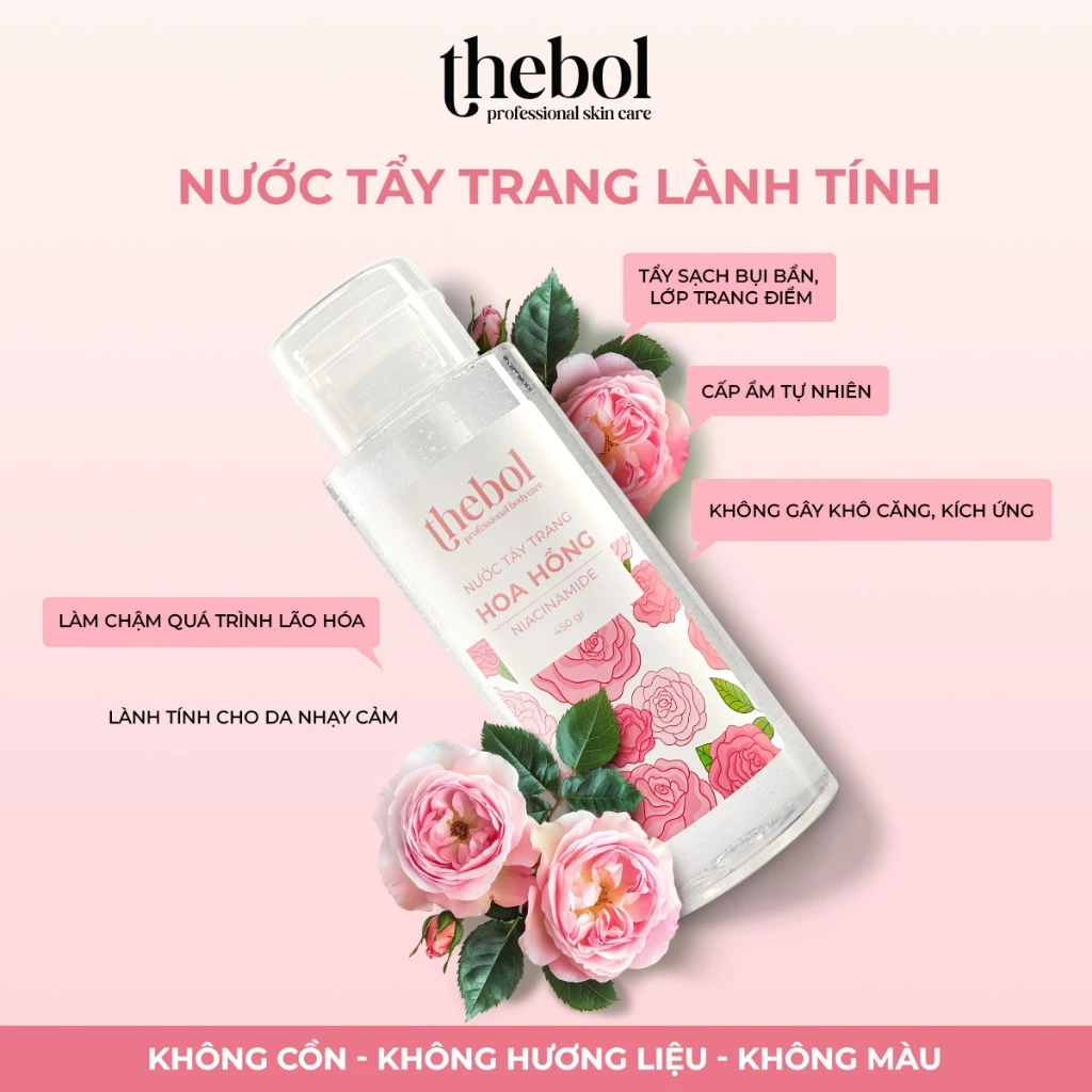 NƯỚC TẨY TRANG HOA HỒNG THEBOL – DỊU NHẸ, SẠCH SÂU & CẤP ẨM