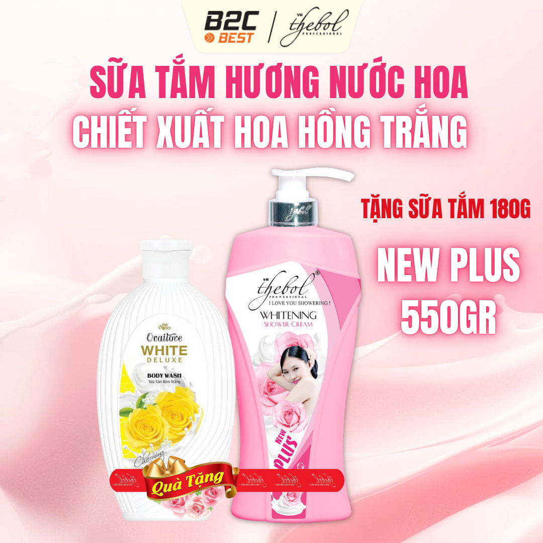 THEBOL - SỮA TẮM CHIẾT XUẤT HOA HỒNG TRẮNG NEW PLUS 550GR
