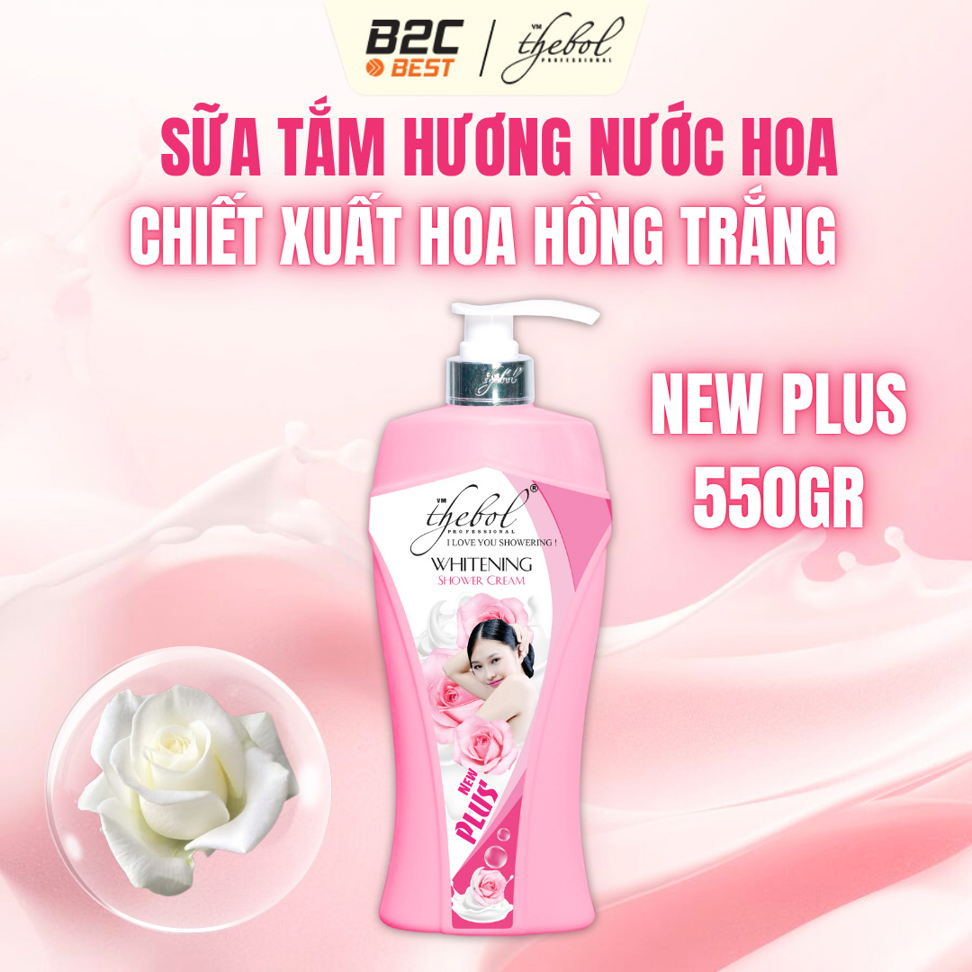 THEBOL - SỮA TẮM CHIẾT XUẤT HOA HỒNG TRẮNG NEW PLUS 550GR