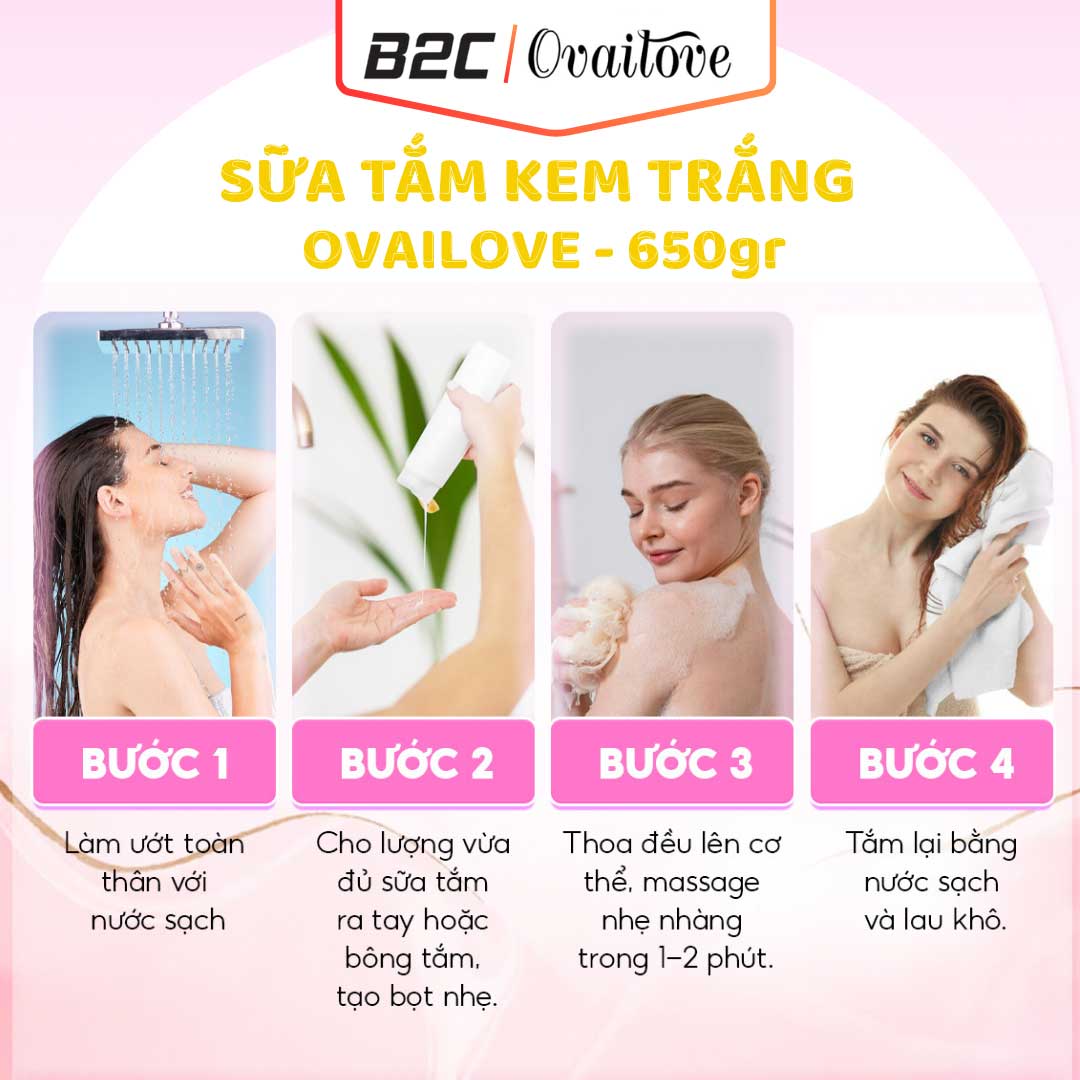 OVAILOVE - SỮA TẮM KEM TRẮNG NƯỚC HOA SENSATION (650G)