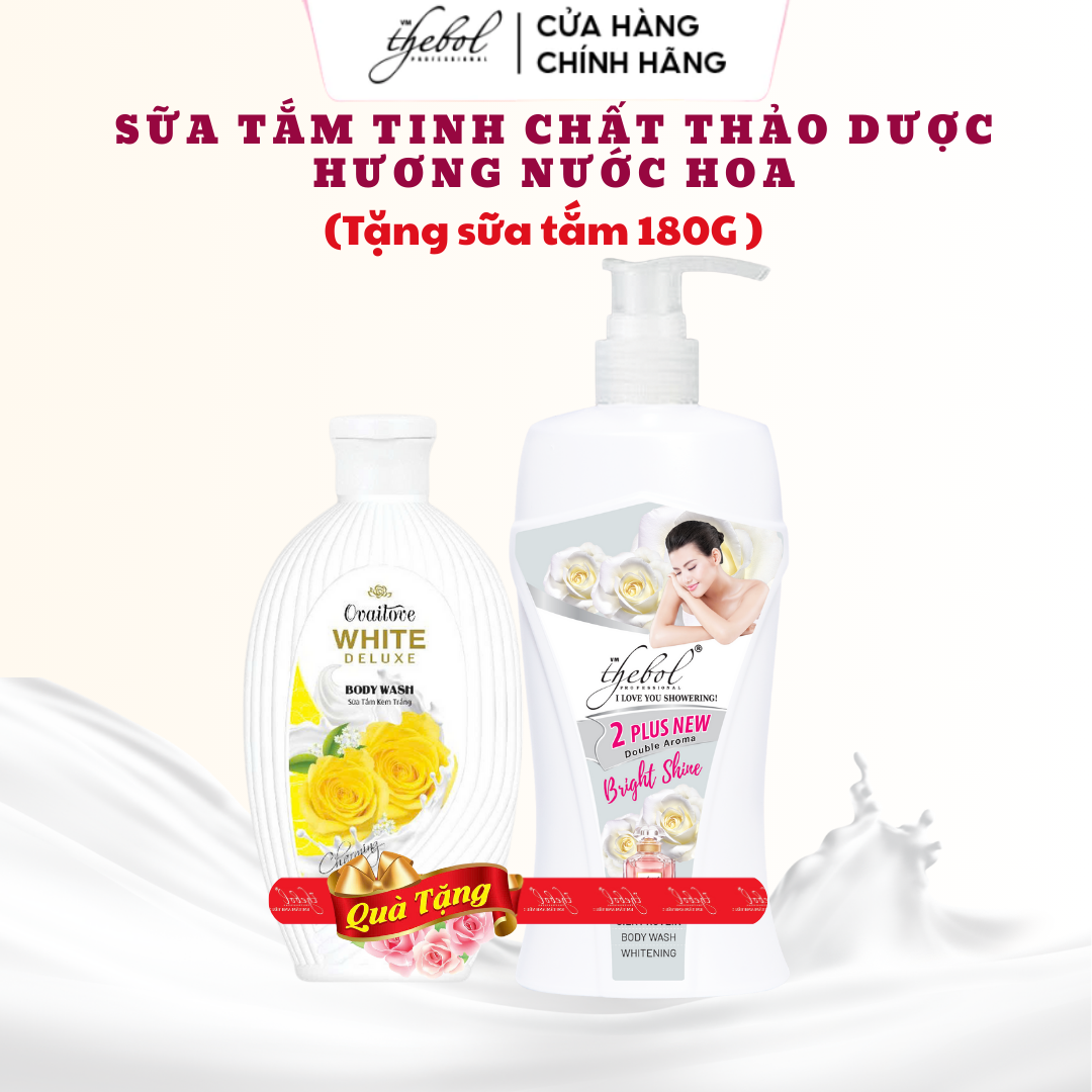 THEBOL - SỮA TẮM THẢO DƯỢC HOA HỒNG LÁ NEEM NƯỚC HOA PHÁP BRIGHT SHINE (2 PLUS)