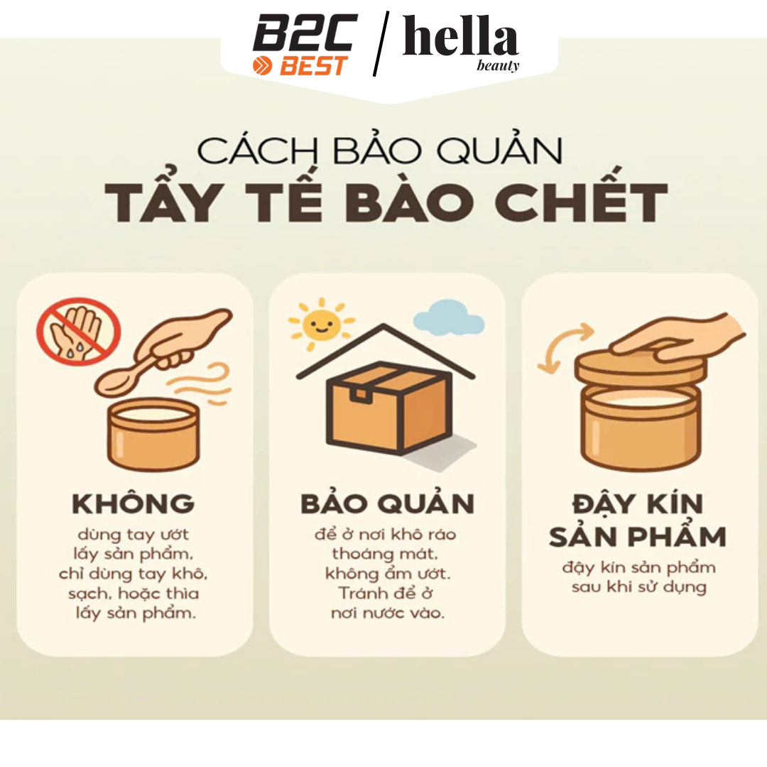HELLA BEAUTY – TẨY TẾ BÀO DA CHẾT ĐẬU ĐỎ & BƠ