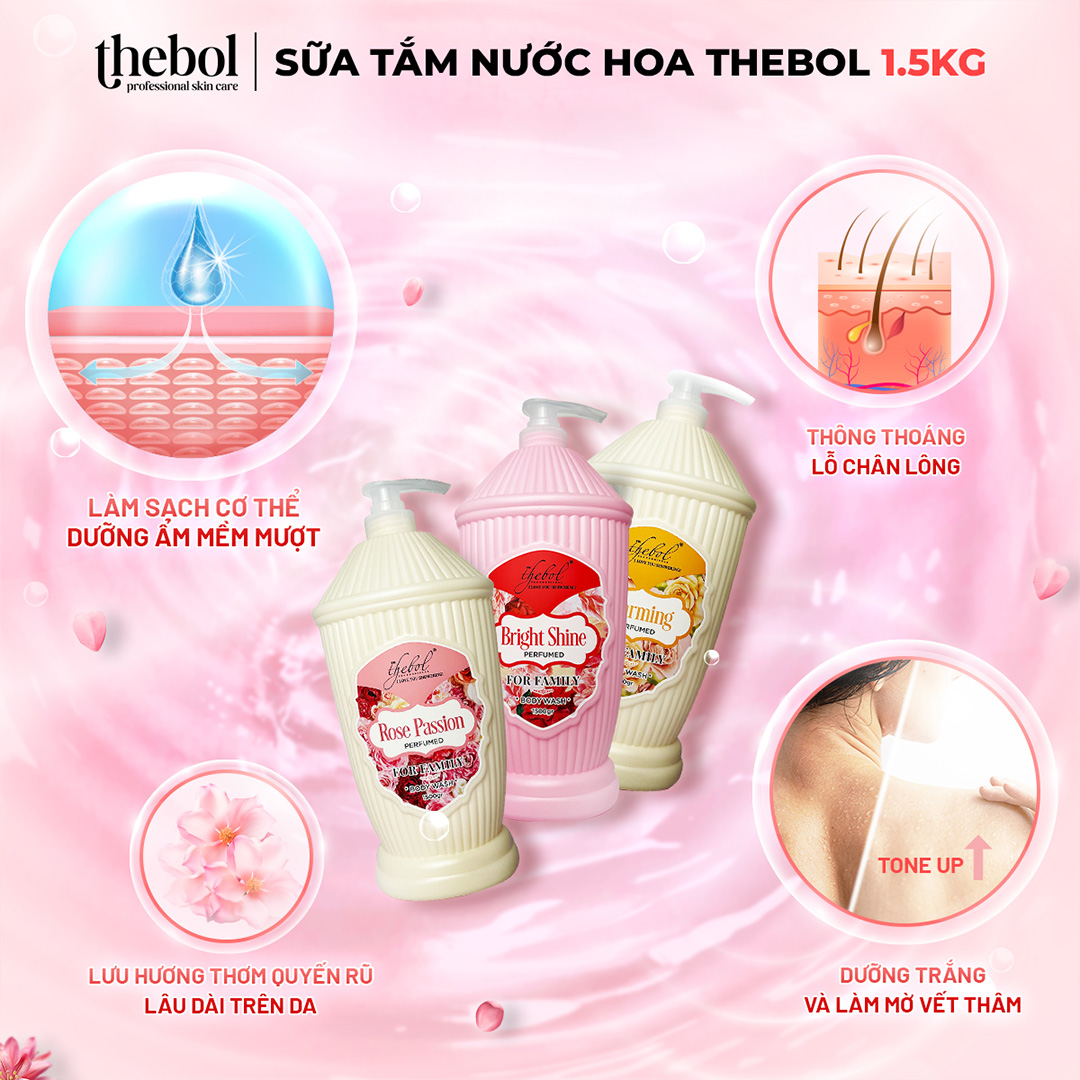 THEBOL - SỮA TẮM HƯƠNG NƯỚC HOA BRIGHT SHINE 1.5KG – LẤP LÁNH, RẠNG NGỜI