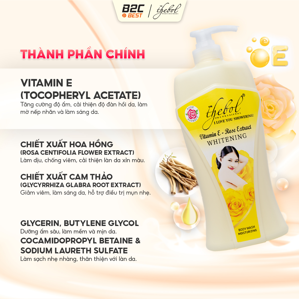 THEBOL - SỮA TẮM TINH CHẤT VITAMIN E