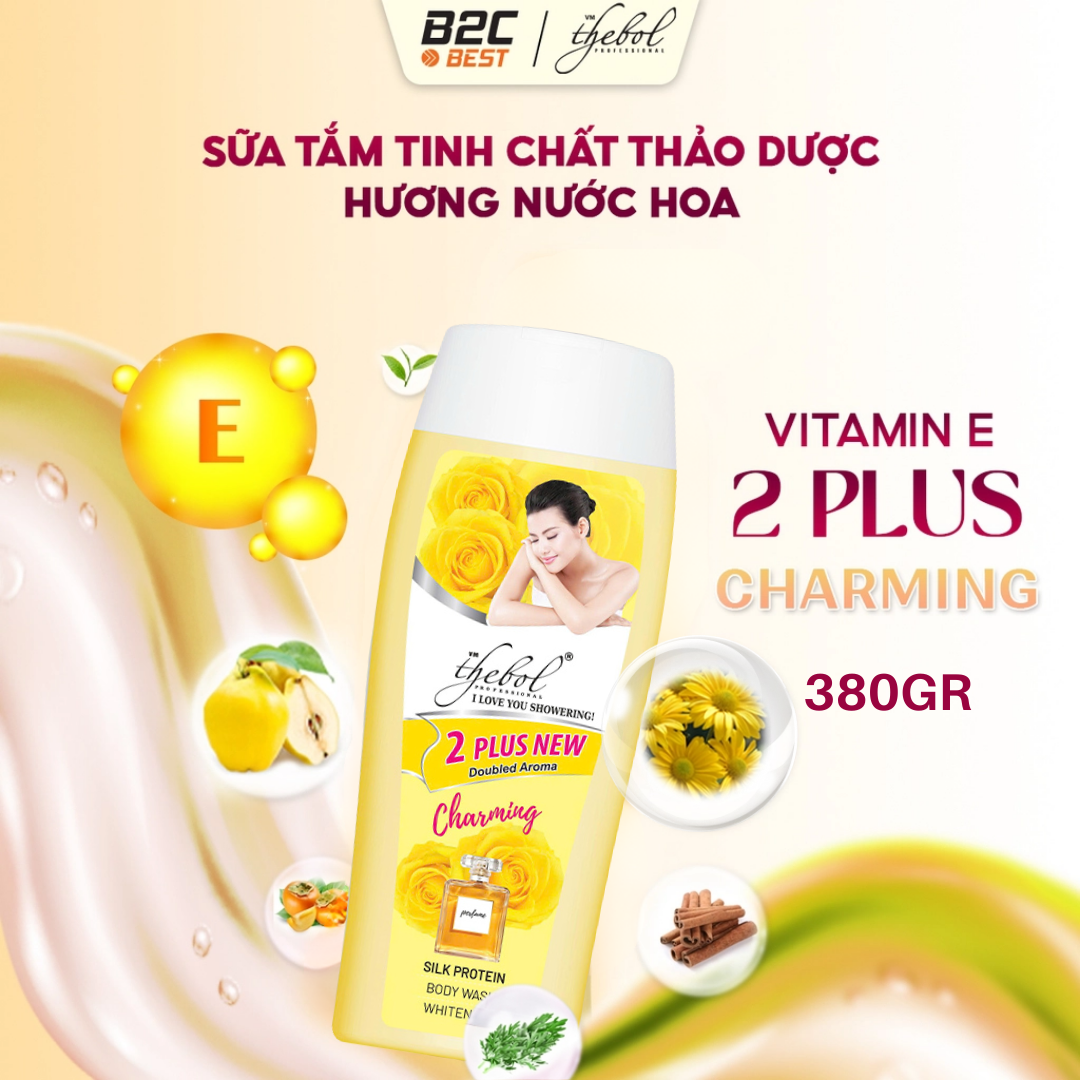 THEBOL - SỮA TẮM THẢO DƯỢC HOA HỒNG KHƯƠNG HOÀNG NƯỚC HOA PHÁP CHRAMING (2 PLUS)