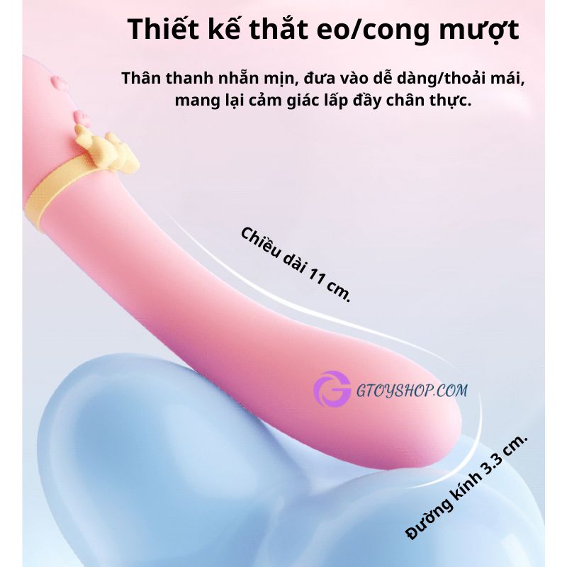 Gậy Mizzzee tai thỏ rung kép làm ấm thông minh