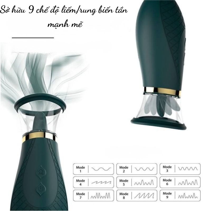 Máy rung bú hút liếm 9 chế độ cao cấp