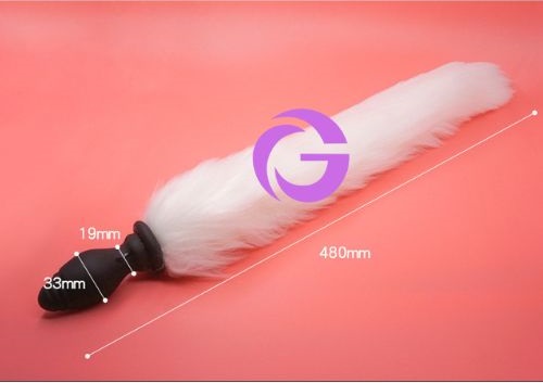 Đồ chơi hậu môn đuôi cáo lông thẳng kèm plug rung