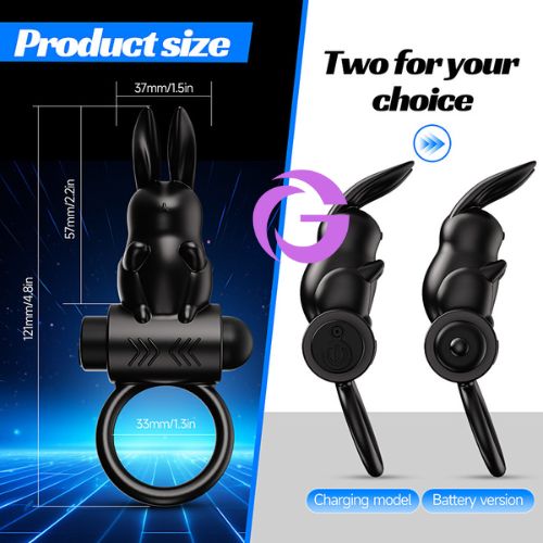 Vòng đeo dương vật hình thỏ rung 10 chế độ