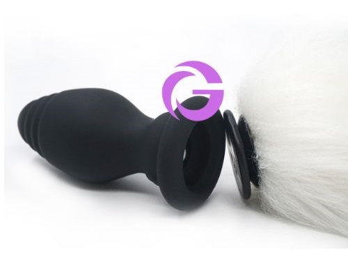 Đồ chơi hậu môn đuôi cáo lông thẳng kèm plug rung