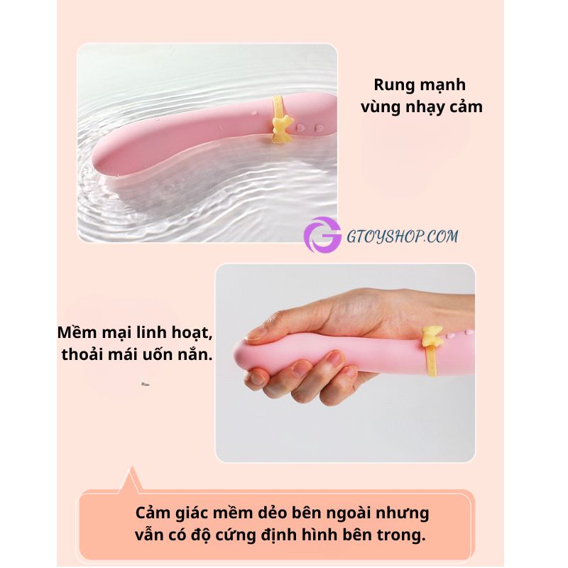 Gậy Mizzzee tai thỏ rung kép làm ấm thông minh