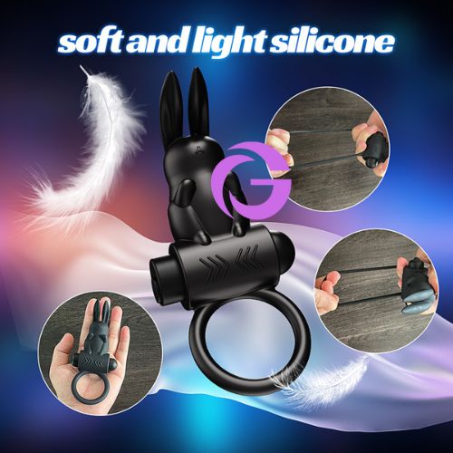 Vòng đeo dương vật hình thỏ rung 10 chế độ