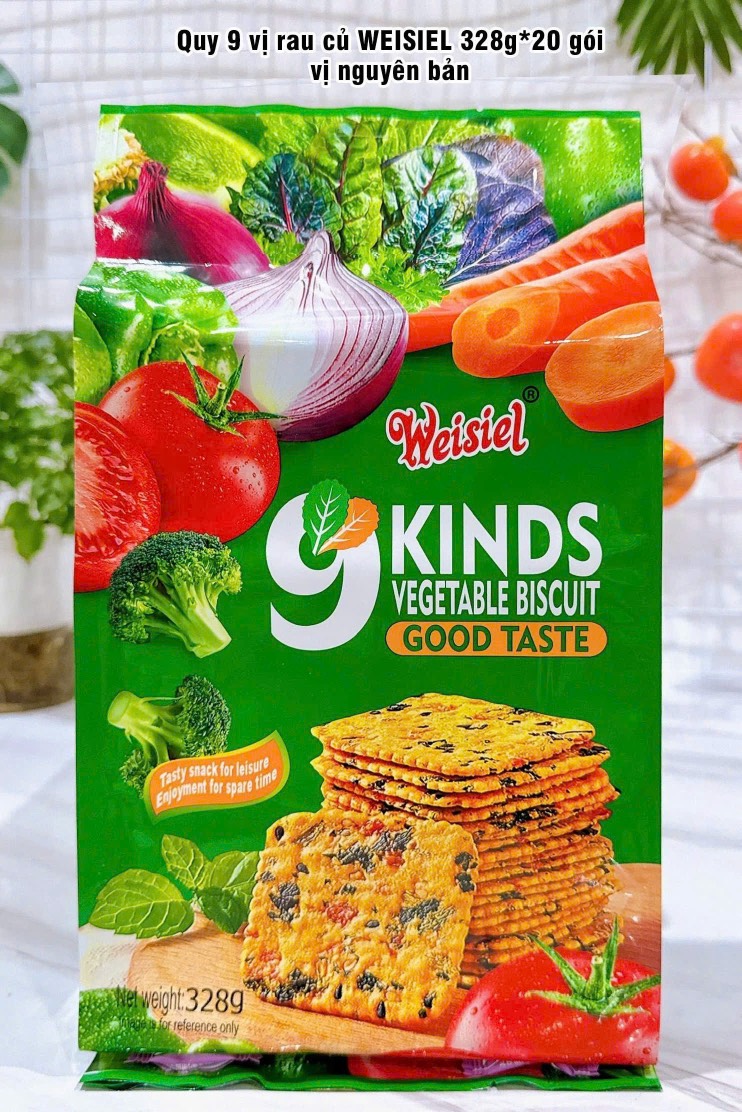 Bánh Weisiel - Bánh rau củ Weisiel 9 vị - Hộp 328g