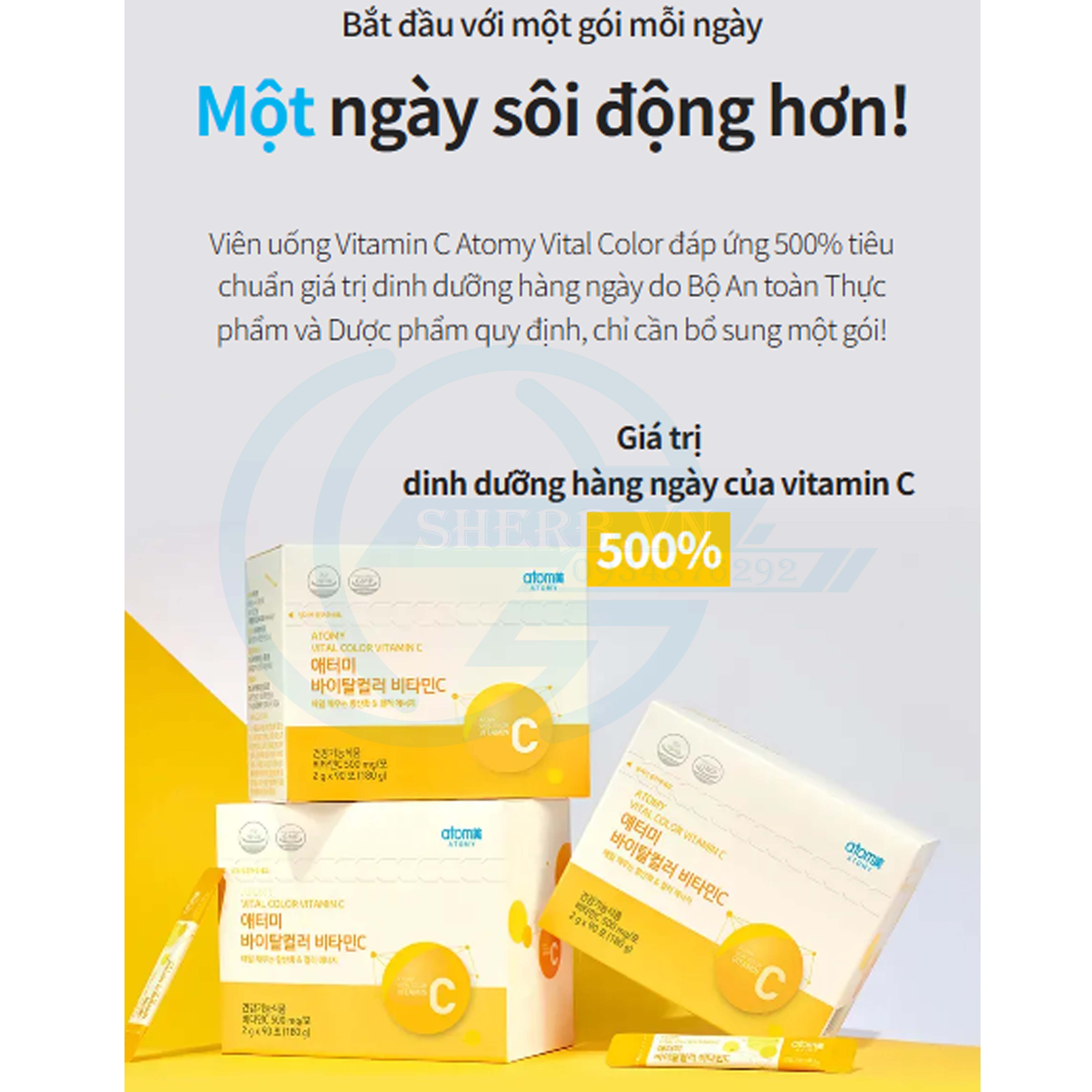 [SHERB] Atomy Vital Color Vitamin C loại 500mg/ gói