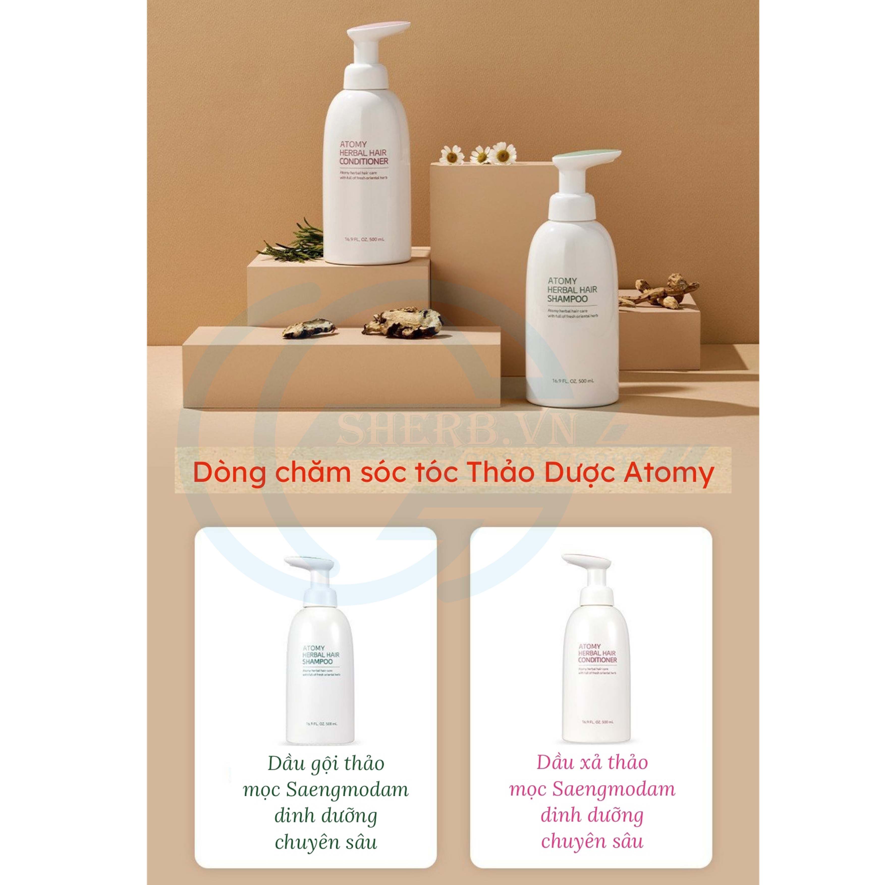 [SHERB] Dầu gội Thảo Dược Atomy Herbal Hair Shapoo 500ml