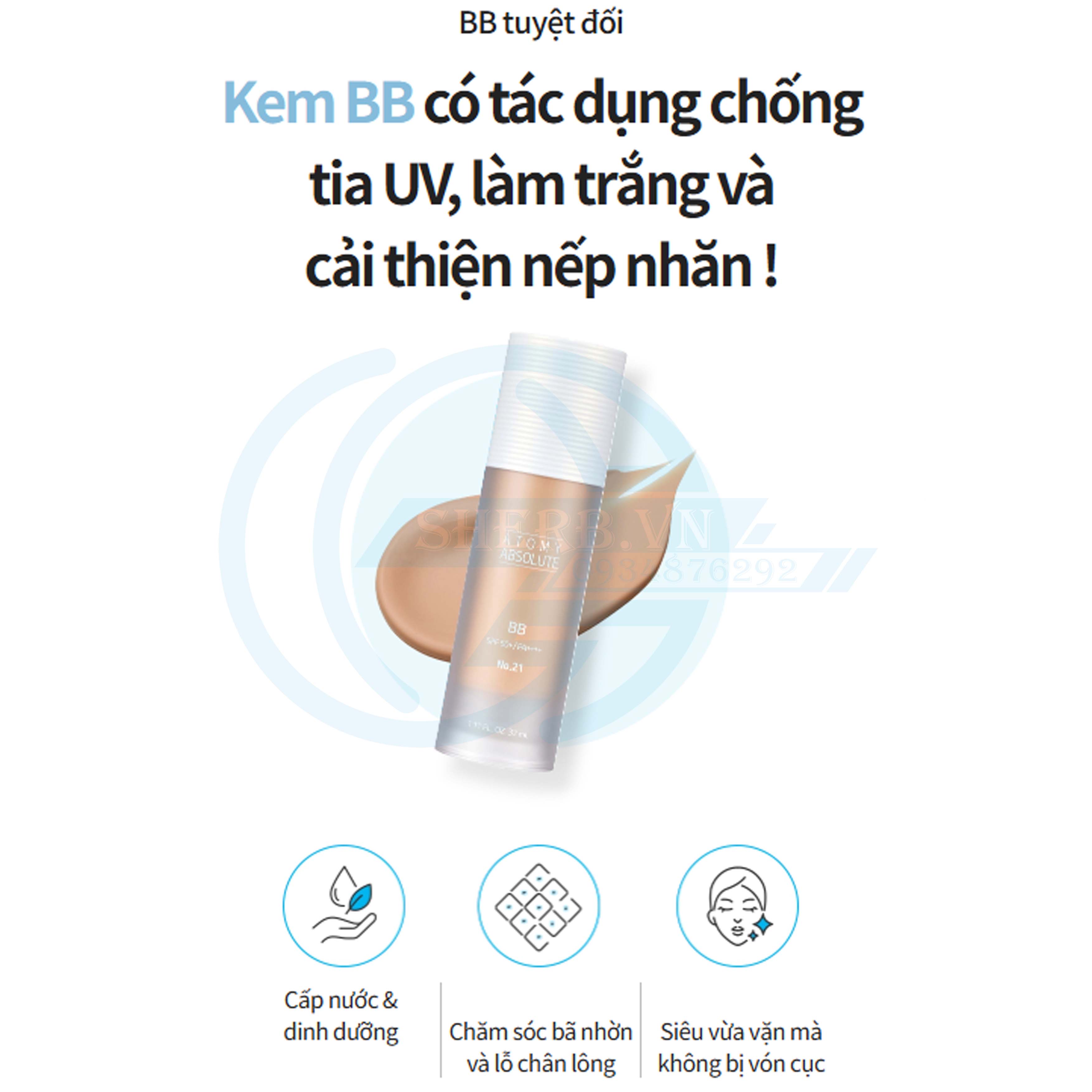 [SHERB] Kem nền Atomy BB Absolute SPF50+/ PA++++ Gồm 3 tone màu
