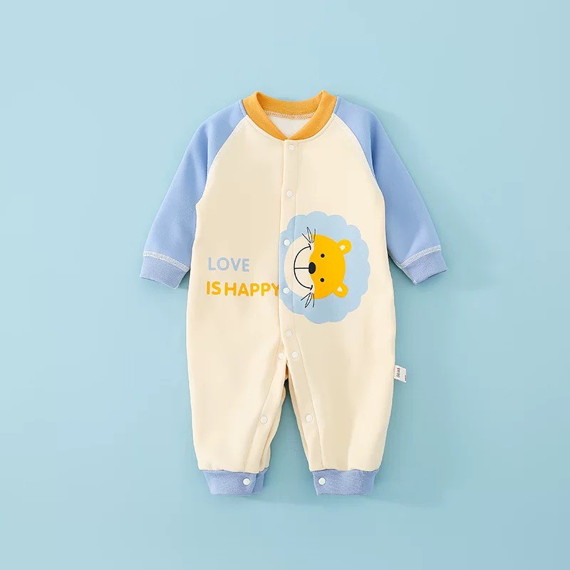Body Dài Tay Nỉ Lót Lông Cực Ấm Cho Bé Sơ Sinh 12BDD