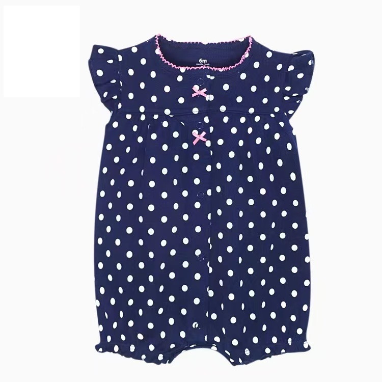 Romper xuất xịn cho bé gái từ sơ sinh đến 18 tháng cotton mỏng mát cho mùa hè