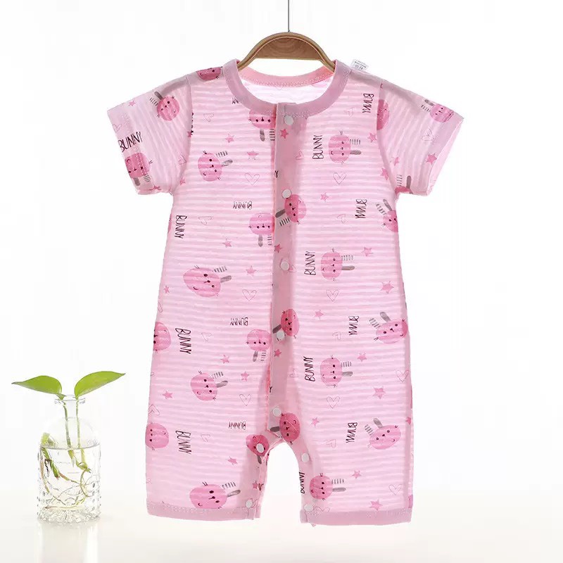 Bộ Body Đùi Cúc Giữa Mùa Hè Mỏng Mát Họa Tiết Đáng Yêu Cho Bé Sơ Sinh 24BDDU