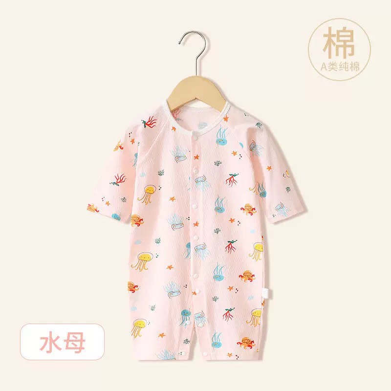 Body Dài Tay Nằm Điều Hoà Vải Thông Hơi Mỏng Mát Cho Bé Trai, Bé Gái 03BDD