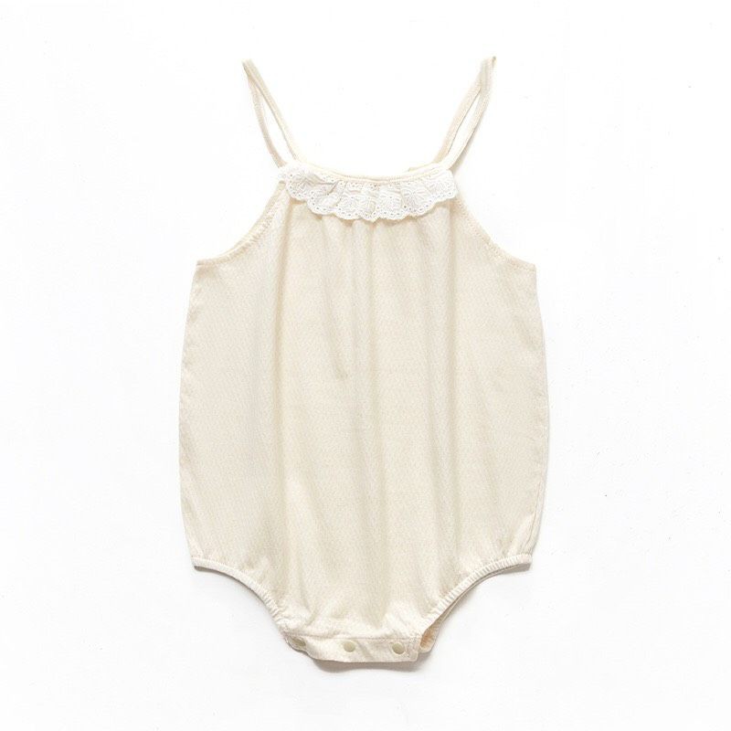 Bộ áo liền quần - Body Chíp/ Body suit hai dây Organic 100% Cotton Hữu Cơ Tự Nhiên An Toàn Cho Bé